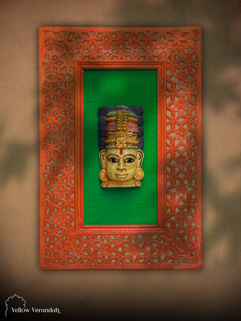 Wooden Antique Lakshmi on Wall Frame