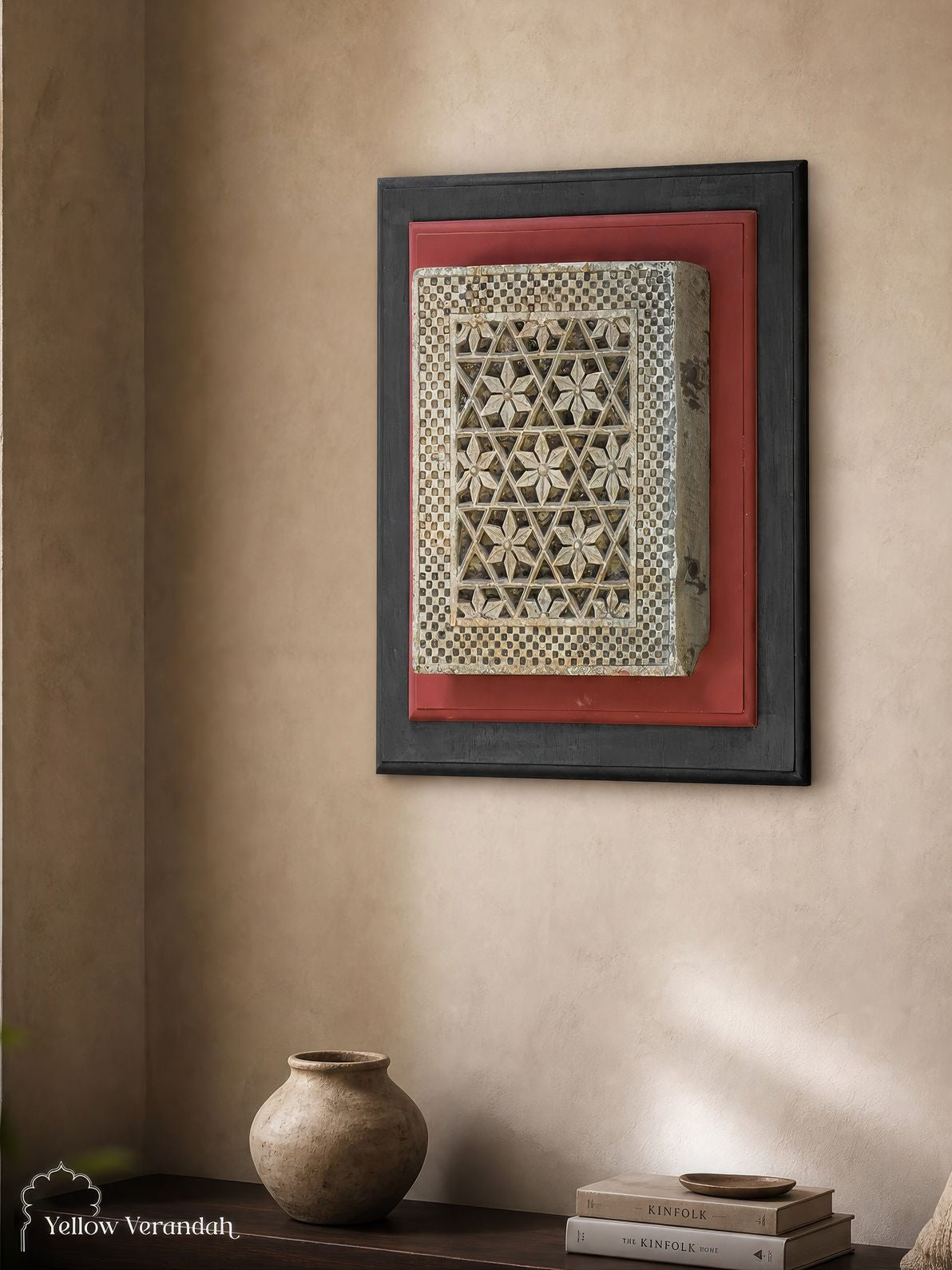 Handcarved Stone Jali Wall Frame