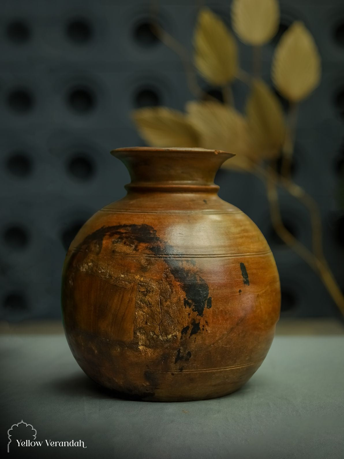 Antique Wooden Pot Vase