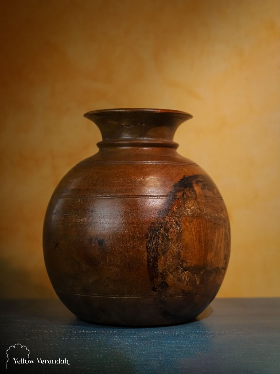 Antique Wooden Pot Vase