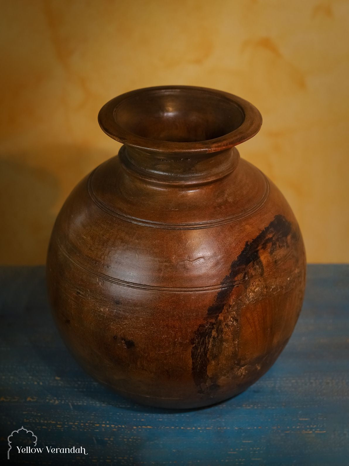 Antique Wooden Pot Vase