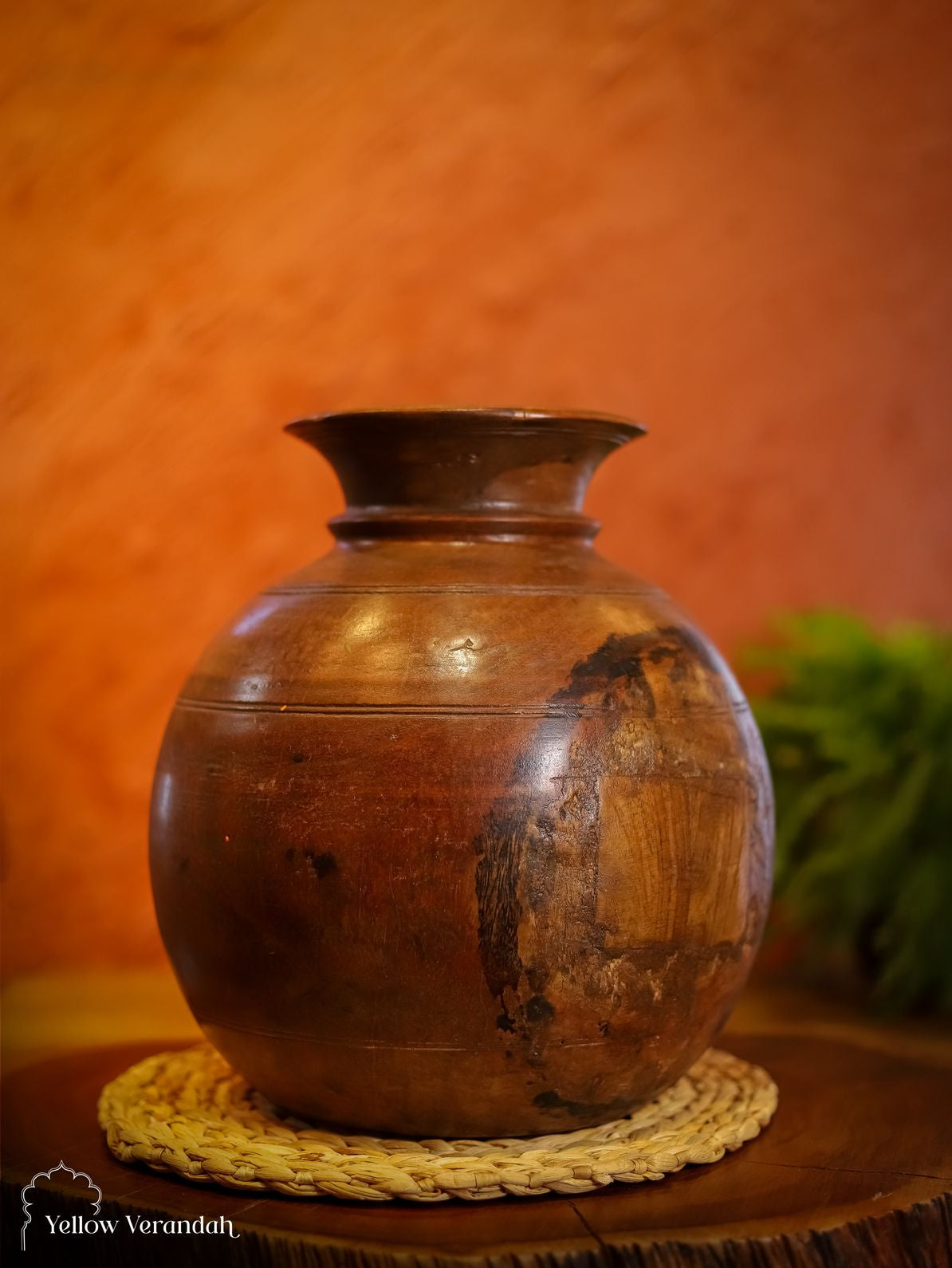 Antique Wooden Pot Vase