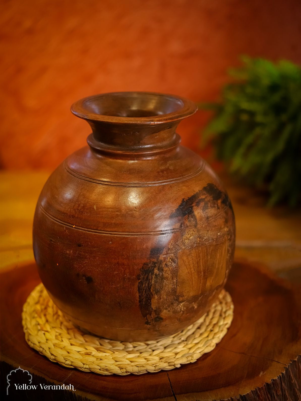 Antique Wooden Pot Vase
