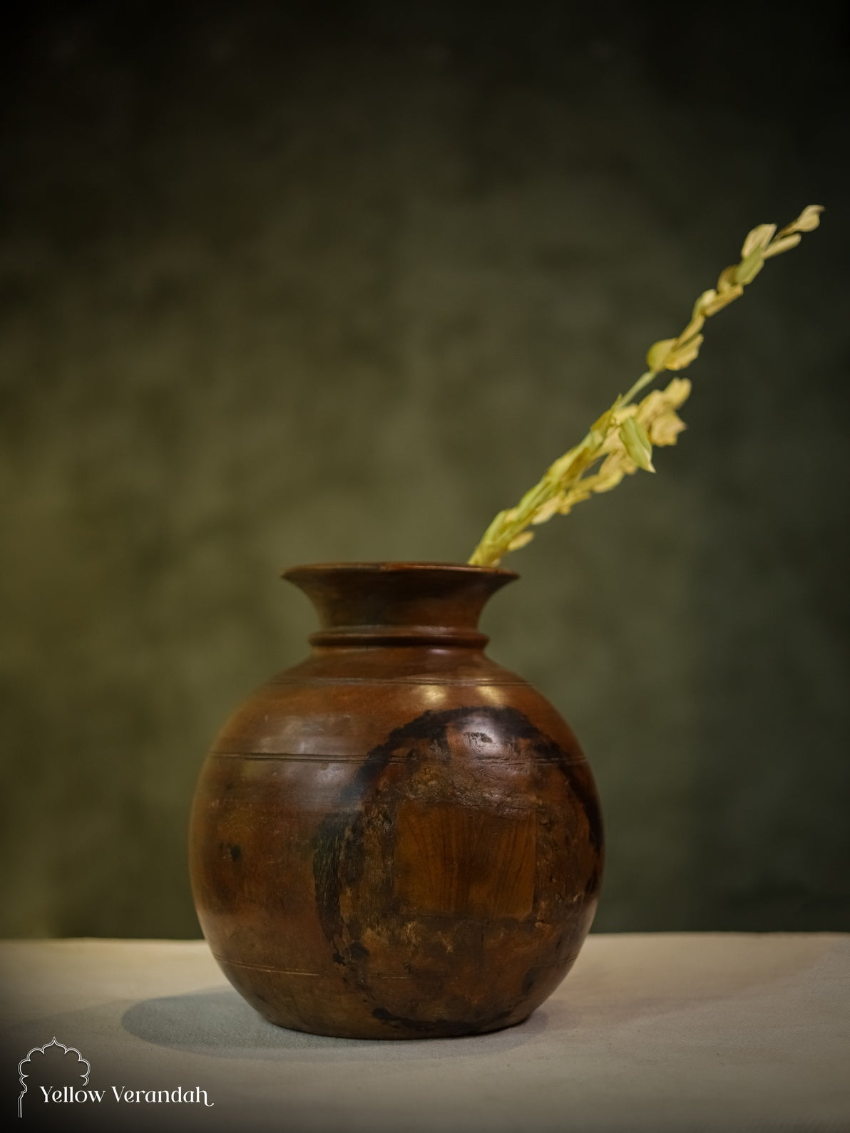 Antique Wooden Pot Vase