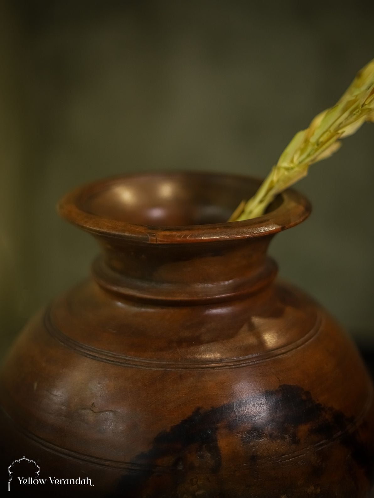Antique Wooden Pot Vase