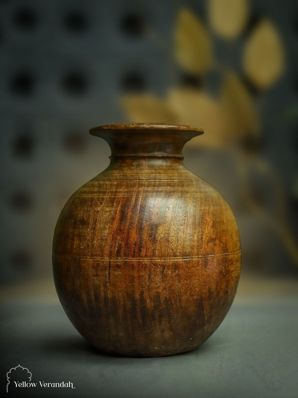 Antique Wooden Pot Vase