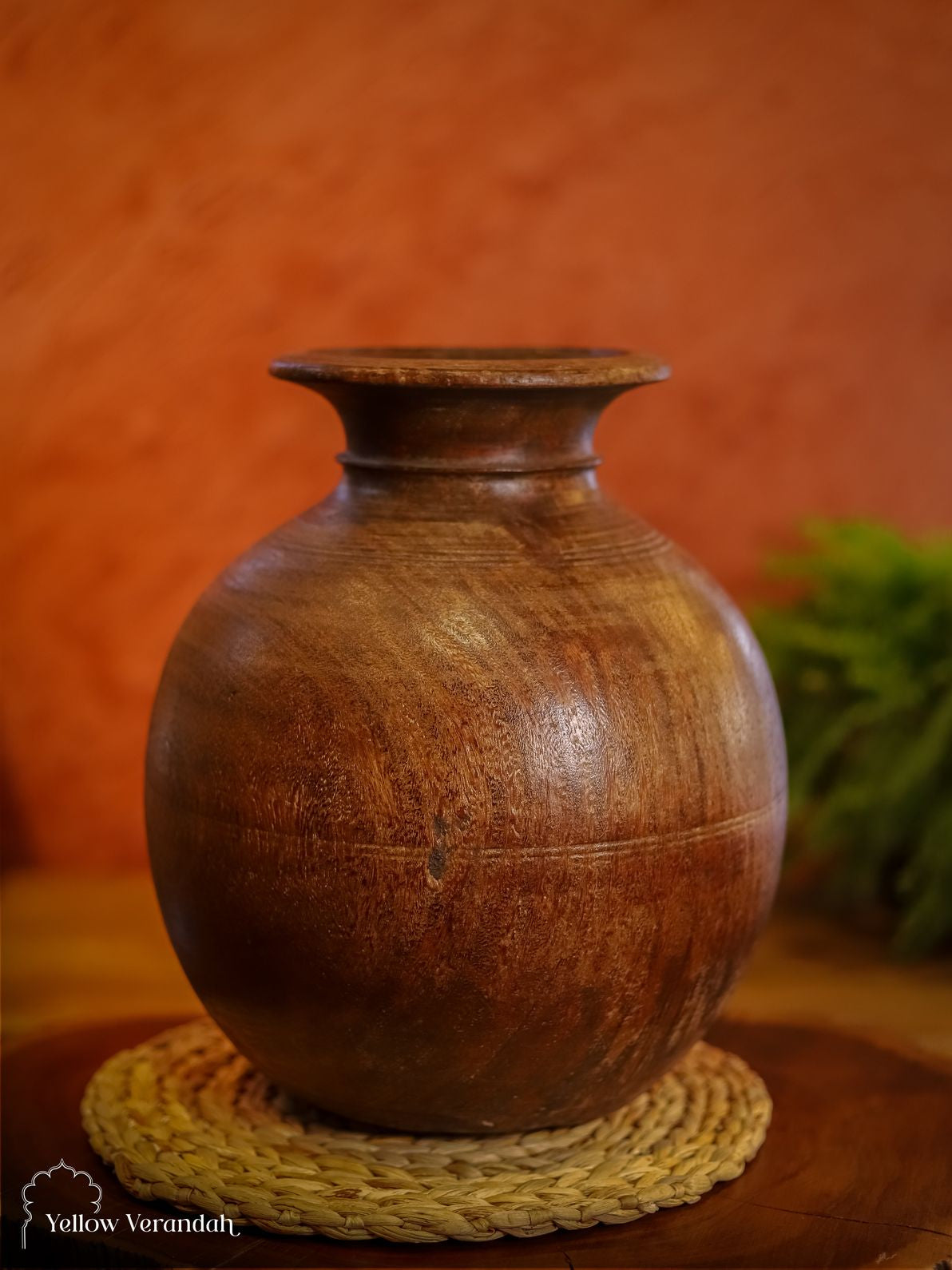 Antique Wooden Pot Vase