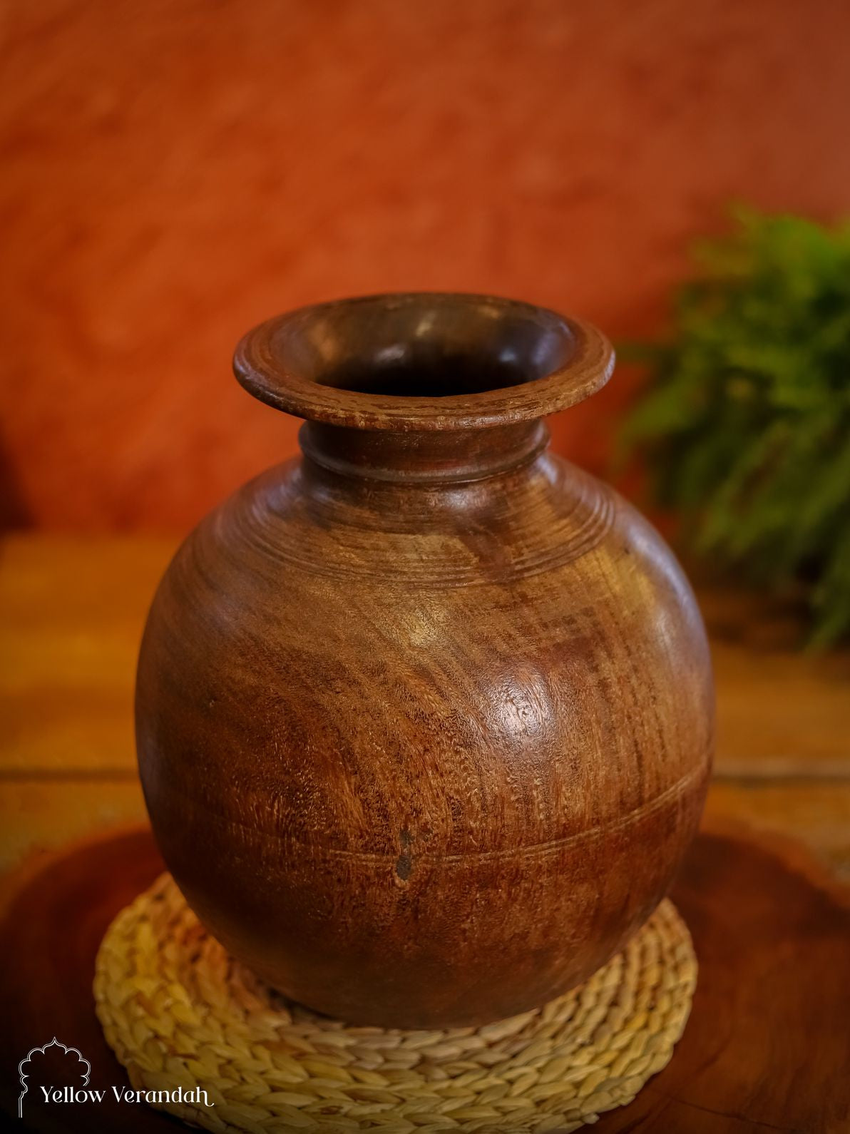 Antique Wooden Pot Vase