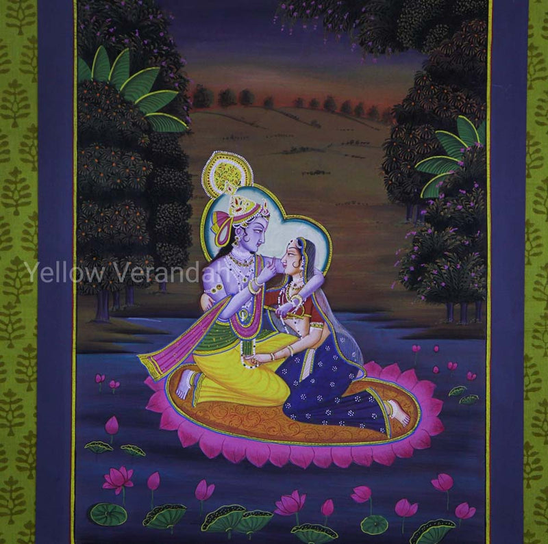 Original Pichwai Painting - Krishna Leela