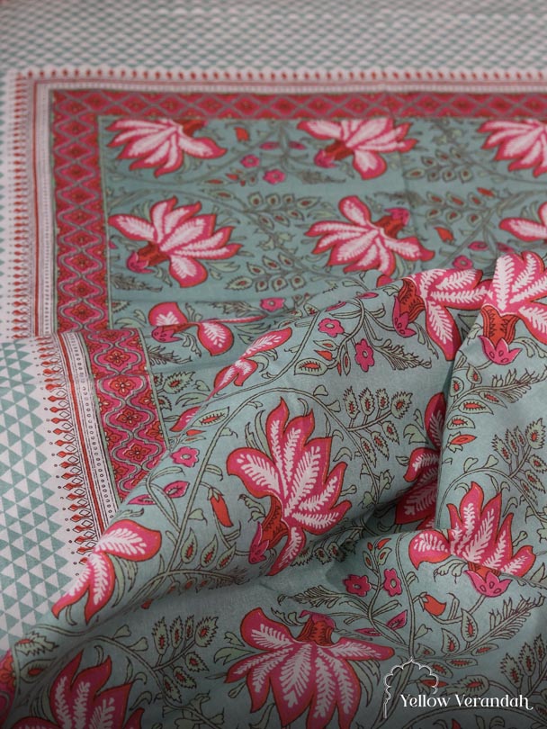 Block Printed Cotton Bedsheet - Double