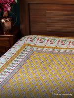 Block Printed Cotton Bedsheet  - Double