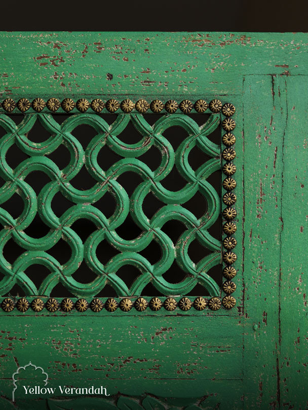 Wooden Jaisalmeri Jharokha Frame - Turquoise Green