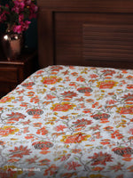 Block Printed Cotton Bedspread - Single