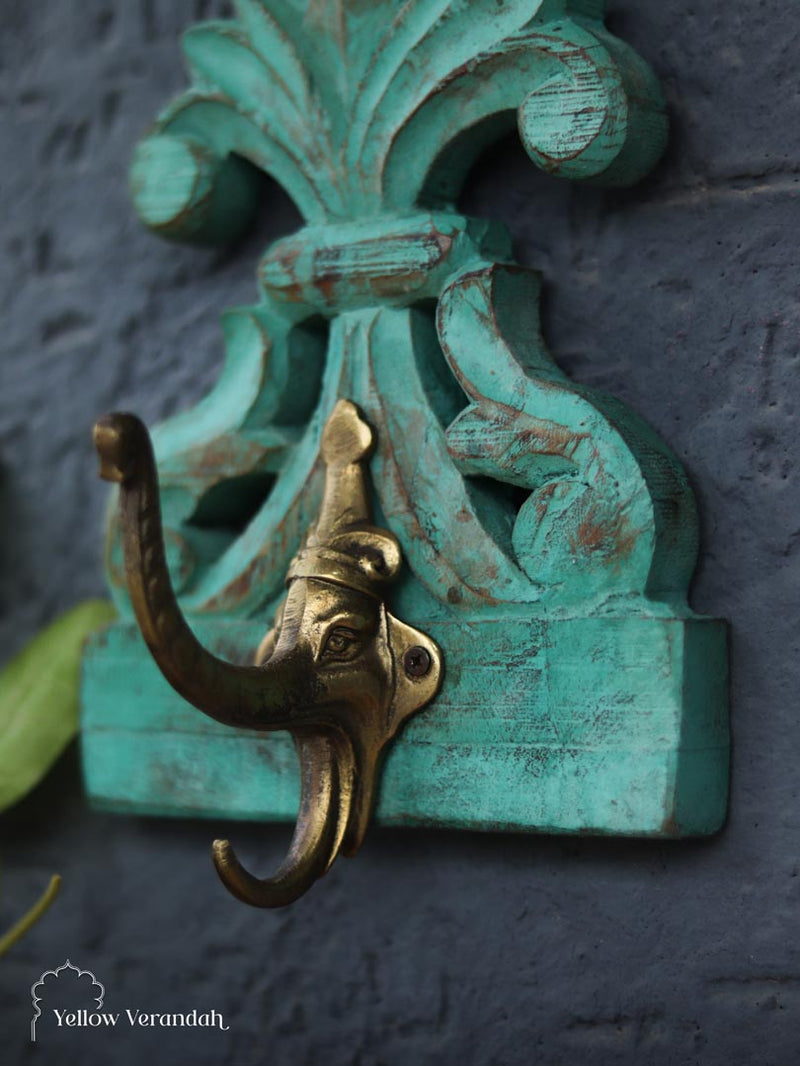 Wooden Brass Wall Hook