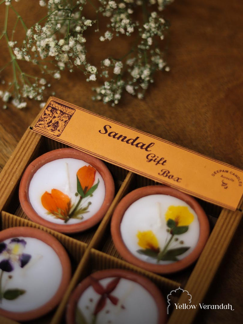 Candle Box set of 4 -Sandal