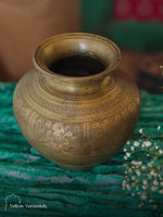 Vintage Brass Carving Pot