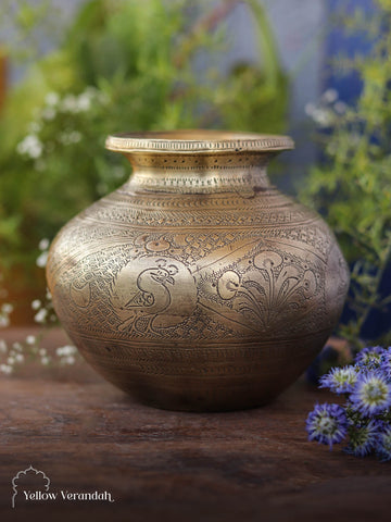 Vintage Brass Flower Vase – Yellow Verandah