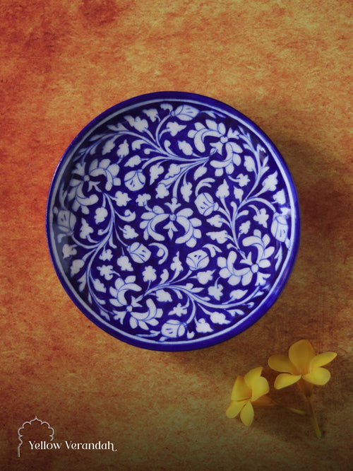 Ceramic Blue Pottery Wall Plate - 8"