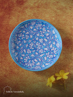 Ceramic Blue Pottery Wall Plate - 8"