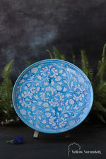 Ceramic Blue Pottery Wall Plate - 10"