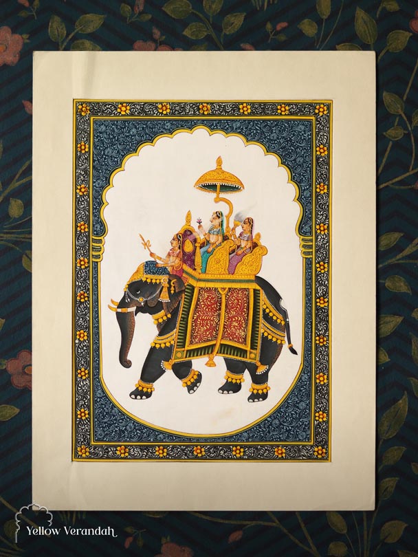Original Mughal Painting - Elephant