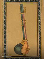 Original Mughal Painting - Musical Instrument