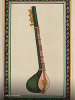मूल मुगल पेंटिंग - संगीत वाद्ययंत्र