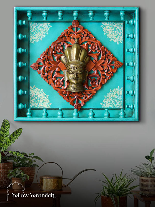 Wall Carving Frame - Brass Siva