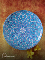 Ceramic Blue Pottery Wall Plate - 10"