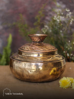 Vintage Brass Grain Pot