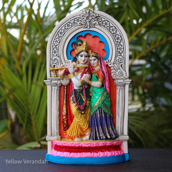 Buy Jigyasa Handicraft Polyresin Lord Radha Krishna Bhagwan Pratima Idol  Statue Radhe Krishan Standing kanha Murti Showpiece - Home Decor,  Janamashtmi Gift Item(15cm) Online at Low Prices in India - Amazon.in