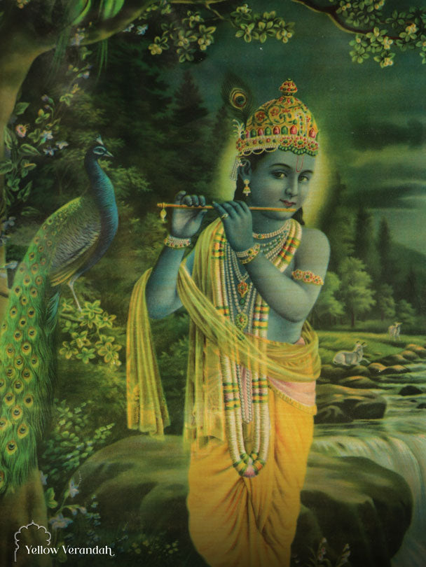 Oleograph Print Frame -  Krishna