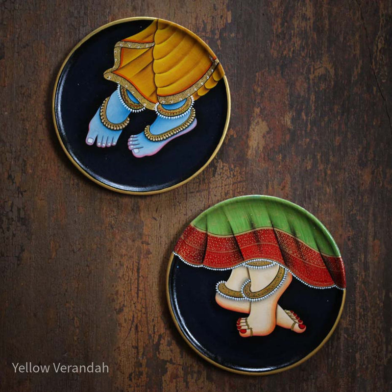 Pichwai Handpainted Wall Plate - 10" - Set of 2