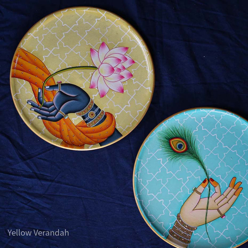 Pichwai Handpainted Wall Plates - Set of 2