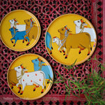 Pichwai Handpainted Wall Plates - Set of 3