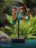 Wooden Elephant on Stand