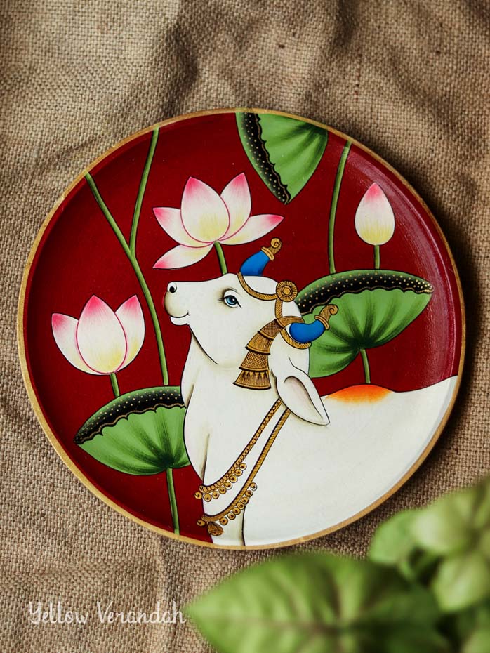 Pichwai Handpainted Wall Plate - 8"