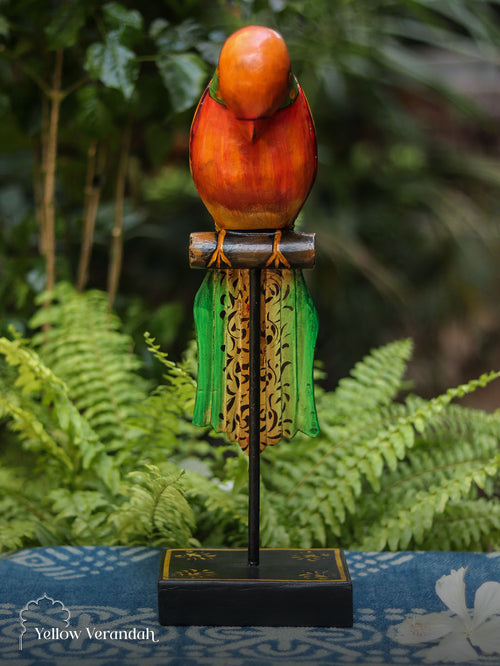 Wooden Parrot on Stand