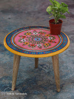 Wooden Round Table - Pink