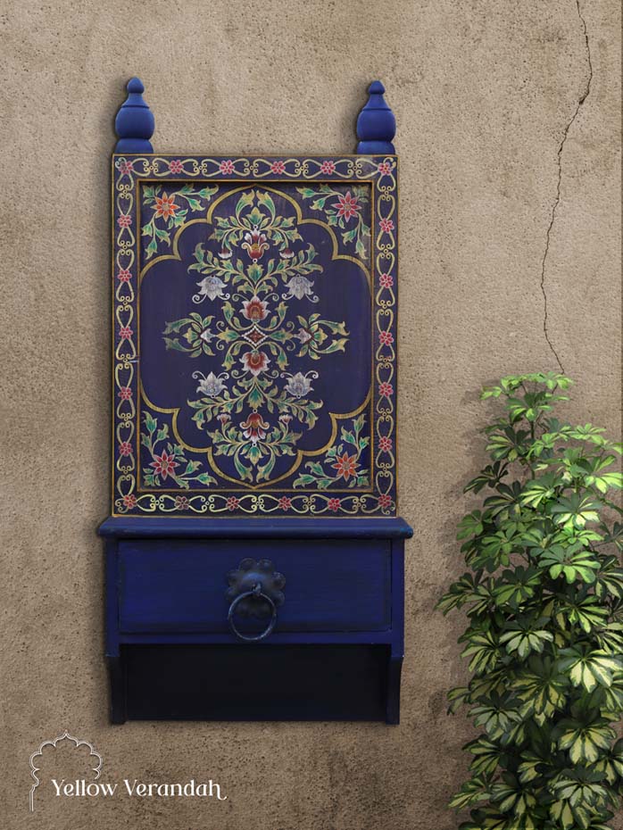 Rajmahal Wall Shelf Drawer - Blue