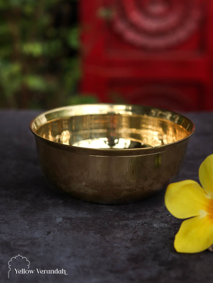 Pure Brass Serving Bowl Dia – Yellow Verandah