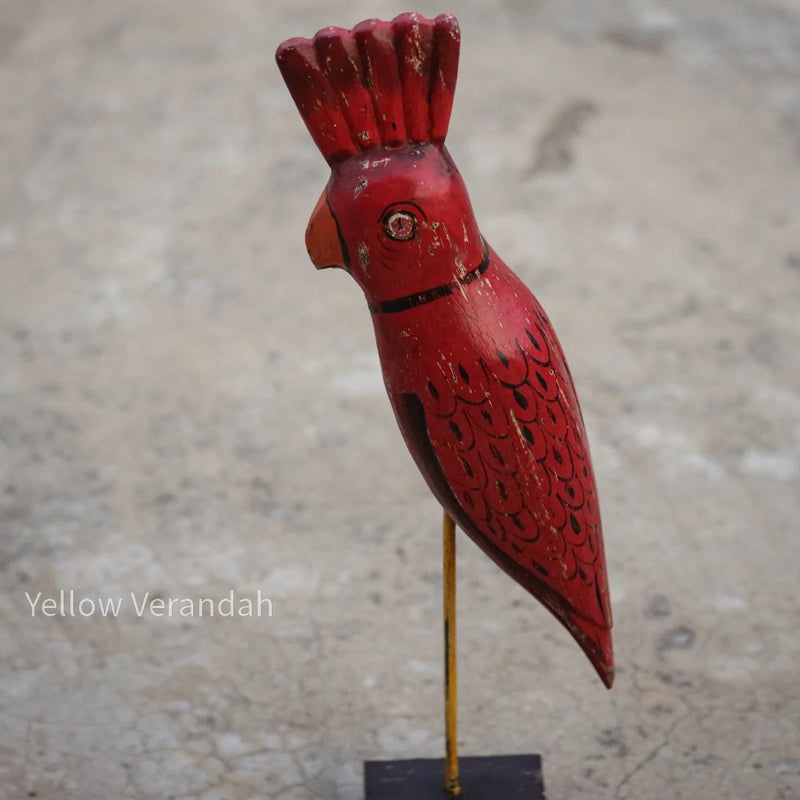 Vintage Wooden Parrot on Stand
