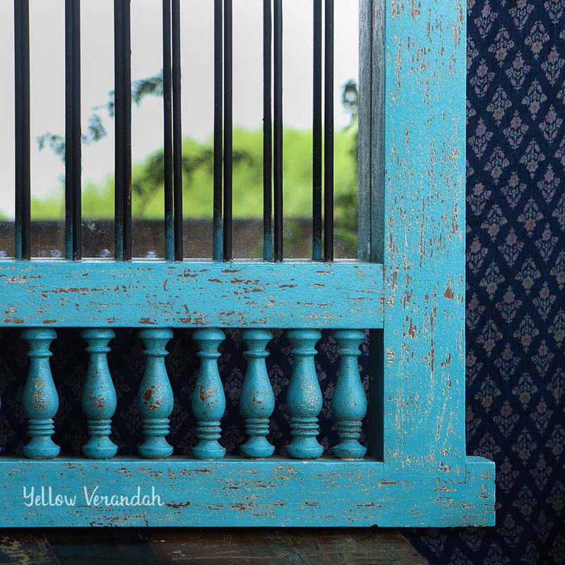 Wooden Jaisalmeri Jharokha Frame - Teal Blue