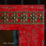 Bikaneri Distressed Mirror - Red