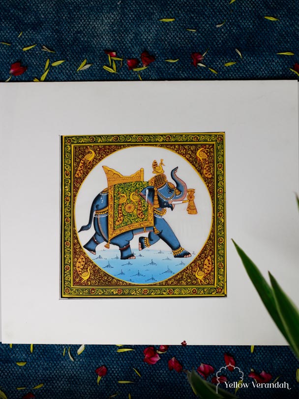Original Mughal Painting - Elephant
