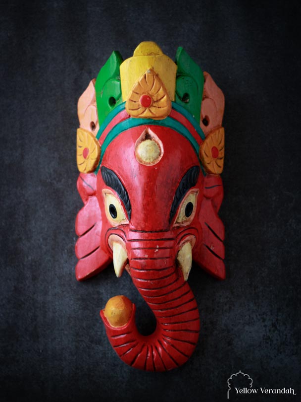 Himalayan Wooden Protecting Ganesha Mask