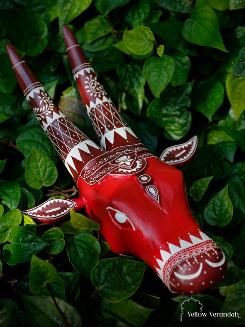 Wooden Handpainted Cow Head - 16"