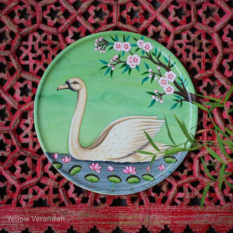 Pichwai Wall Plate Swan 